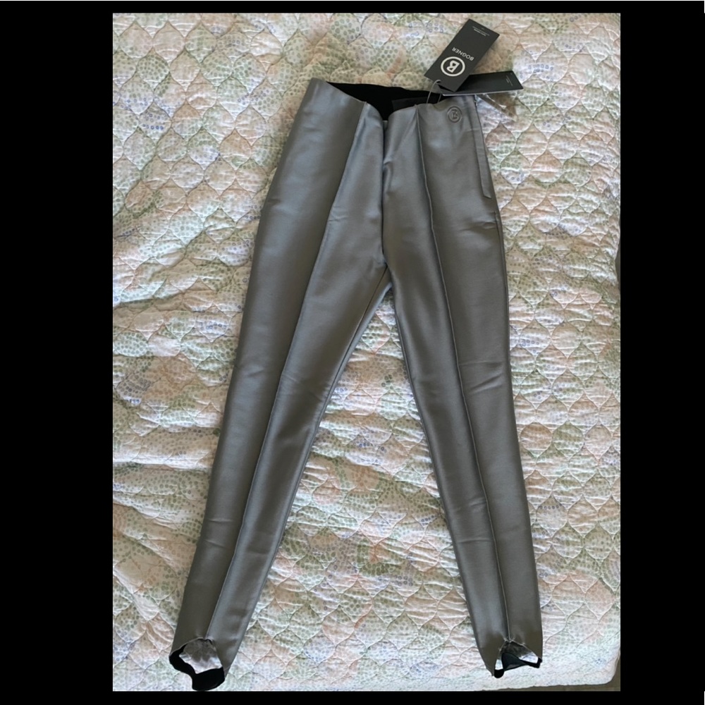Bogner Elaine Stirrup pants in Silver Chrome